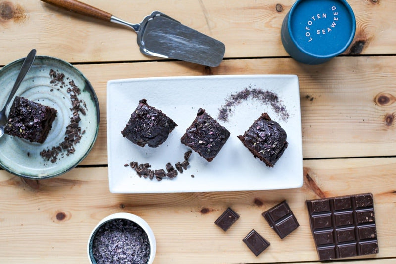 Vegan brownies with Arctic Ocean Greens - Lofoten Seaweed